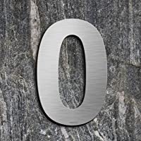 qobobo® Número Casa 0 Cero Signo Vivienda Calle de 304 Acero Inoxidable Cepillado - 200mm